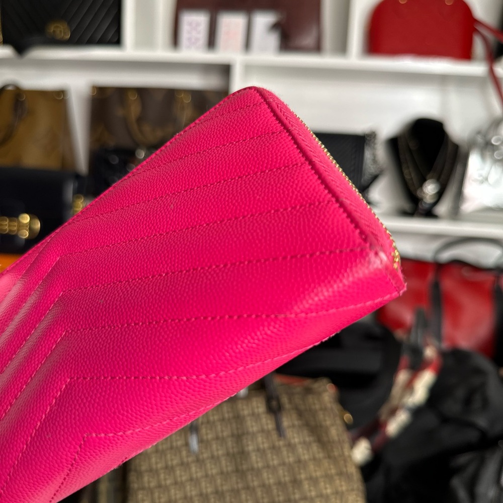 Saint Laurent YSL Monogram Large Zip Wallet in Grained Leather - Picture 10 of 11